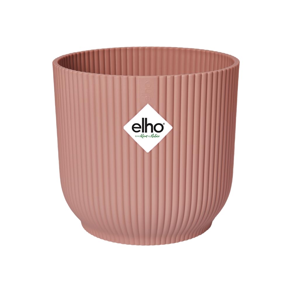elho Vibes Fold Round 16 - Flower Pot from 100% Recycled Plastic - Indoor Plant Pot - Ø 16.1 x H 14.8 cm - Pink/Delicate Pink