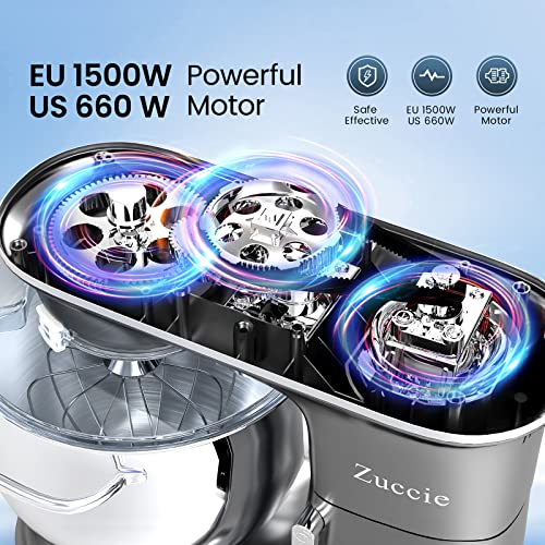 Zuccie Stand Mixer, 8.5QT. 660W 10Speed TiltHead Electric Kitchen