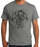 TshirtsXL Men's Twisted Dragon Graphic T-Shirt (Also in Big & Tall Sizes)