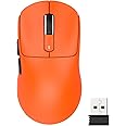 ATTACK SHARK X3 Lightweight Wireless Gaming Mouse with Tri-Mode 2.4G/USB-C Wired/Bluetooth,Up to 26K DPI, PAW3395 Optical Sensor,Kailh GM8.0 Switch,5 programmable Buttons for PC/Win/Mac(Orange)
