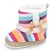 Meeshine Baby Girl Prewalker Cotton Knit With Bowknot Warm Winter Infant Boots Toddler Shoes 6-12 Month
