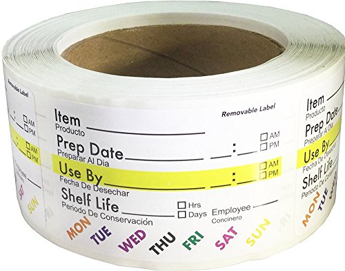 InStockLabels Removable Food Rotation Prep Labels 2 x 3 Inch 500 Adhesive Stickers