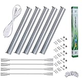 LMCO LED Grow Light 5pcs Plant Growing Lamp T5 Light Tube SMD2835 Red Blue Spectrum for Indoor Plants Greenhouse Hydroponics Vegetable Flower Seeds with US Plug Switch Wire + Cables, 11.5inch /Strip