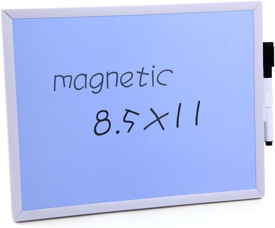 Eagle Magnetic Dry Erase Board, White Board, 8.5×11 Inches, with 1 Marker and 2 Magnetics, Purple