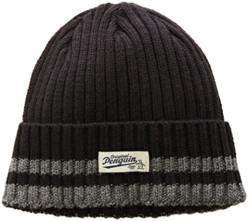 Original Penguin Men's Chunky Knit Watchcap, Black, One Size