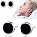 SeaISee New Nice Men Women's Silver Cool Black Vinyl Earrings Ear Studs Jewelry
