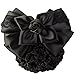 LiveZone (Pack of 3) Women Hair Bun Cover Net Snood Hairnet Bowknot Decor Barrette Hair Clip Bow Lace Flower Hair Accessories,3 Color-Black & Blue & Purple
