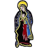 Ficsowy Enamel Pins Virgin Mary Lapel Pins for Badge Jacket Accessories Catholic Gift