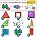 Magnetic Blocks 128 Piece Set - Magnetic Tiles for Kids, With Strong Metallic Rivets - 3D Various Magnetic Shapes that Build – TWO Magnet Car-Wheels & Click-in Numbers BONUS, Plus Storage Bag