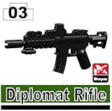 Diplomat Rifle 3 Pack in Black - Custom Minifigure Pieces