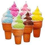 Pursuestar 1Pc Random Soft Jumbo Slow Rising Ice Cream Food Sample Bag Pendant Key Chain Toy Stress Relief