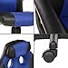 SEATZONE Smile Face Series Leather Gaming Chair, Racing Style Large Bucket Seat Computer Desk Chair, Executive Office Swivel Chair with Headrest, Blue