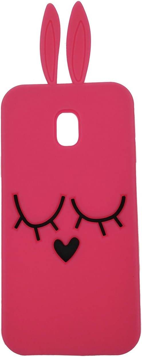 DUGRO Samsung Galaxy J7 Pro (J730) Case, Newest Cute Funny 3D Cartoon Soft TPU Silicone [Thickening Design] [Drop Protective] Rubber Phone Case Cover - Rose Red Rabbit