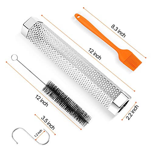 12 inch Smoke Tube Cheese Smoking Tube for Pellet Grill, 304 Stainless