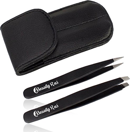 Professional Eyebrow Tweezers Set- Precision Pointed Tweezer & Slant Top Tweezer Surgical Stainless Steel, Best for Eyebrows and Ingrown Hair for Both Women and Men - Perfect Beauty Gift