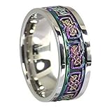Fantasy Forge Jewelry Rainbow Celtic Knot Stress Reliever Stainless Steel Spinner Ring Size 3-15
