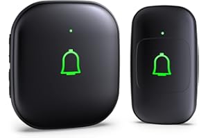 LEADGO Classroom Doorbell IP66 Wireless Doorbell Door Bell Ringer Wireless Waterproof 1000Ft 32 Chimes 115dB 7 Vol Levels Mute Mode & LED Flash Doorbells for Home Kids Room Teachers Classroom Office