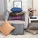 Home Brilliant Breathable Linen Burlap Decor Square Throw Cushion Cover Pillow Sham for Living Room, 18x18 Inches, Eggplant