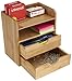 Mind Reader Desk Supplies Organizer with 2 Drawers, Bamboo Brown