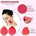 Elmatory Silicone Facial Cupping Therapy Set - Eye and Face Vacuum Massage Cup Kit Anti-Wrinkle and Anti-Aging Effect 4 Suction Cups and Exfoliating Brush (4pcs face Cup)