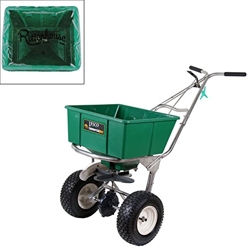 Lesco 101186 High Wheel WalkBehind Fertilizer Spreader with Rittenhouse Hopper Cover (Bundle, 2