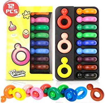 Speedmar Different Gifts to Your Babies 12 Colors Finger Crayons Coloring Gift for Toddlers Kids Girls and Boys