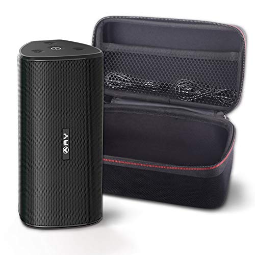 AY 30W Bluetooth 4.2 Enceintes Portables avec étui Rigide, Enceintes sans Fil IPX7 Étanche, Super Bass Sound 360 ° avec TWS, Lecture 24h / 24, Parfait pour Les fêtes et Les Loisirs en Plein Air.