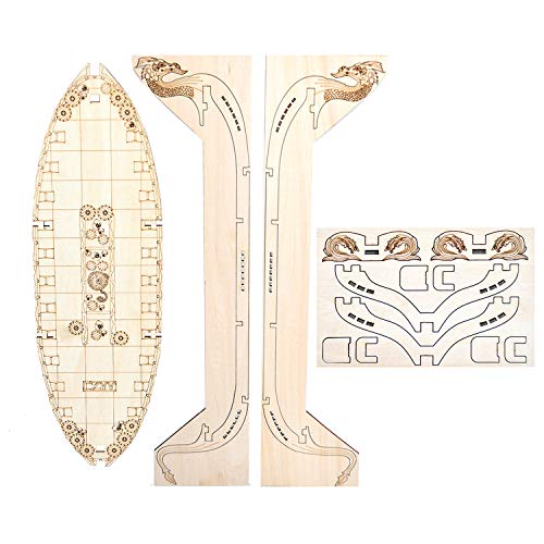 CZYY Viking Longship Wooden Battle Map - Laser Cut 1\" Grid D&D Terrain For Tabletop RPG Campaigns