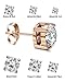 Thunaraz Stainless Steel Stud Earrings for Women Round Cut Cubic Zirconia Earrings Set 6 Pairs 3mm-8mm Rose Gold Tone