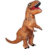 T-Rex Dinosaur Inflatable Costume- Halloween Fantasy Costume Cosplay Suit Brown