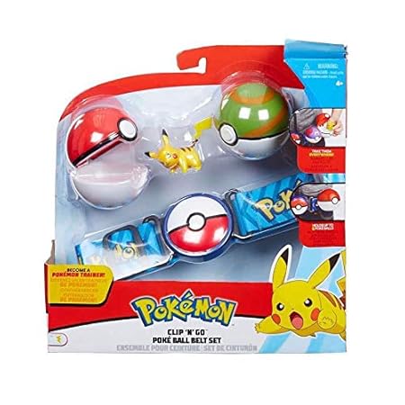 Character Optiions Pokemon Clip & Go Pokeball Gürtel Set - Grün & Rot