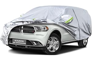 KouKou 6 Layers Car Cover Custom Fit Dodge Durango from 1998 to 2025, Waterproof Car Cover All Weather for Automobiles Outdoor Indoor with Zipper Door, Sun Rain Dust Snow Protection.