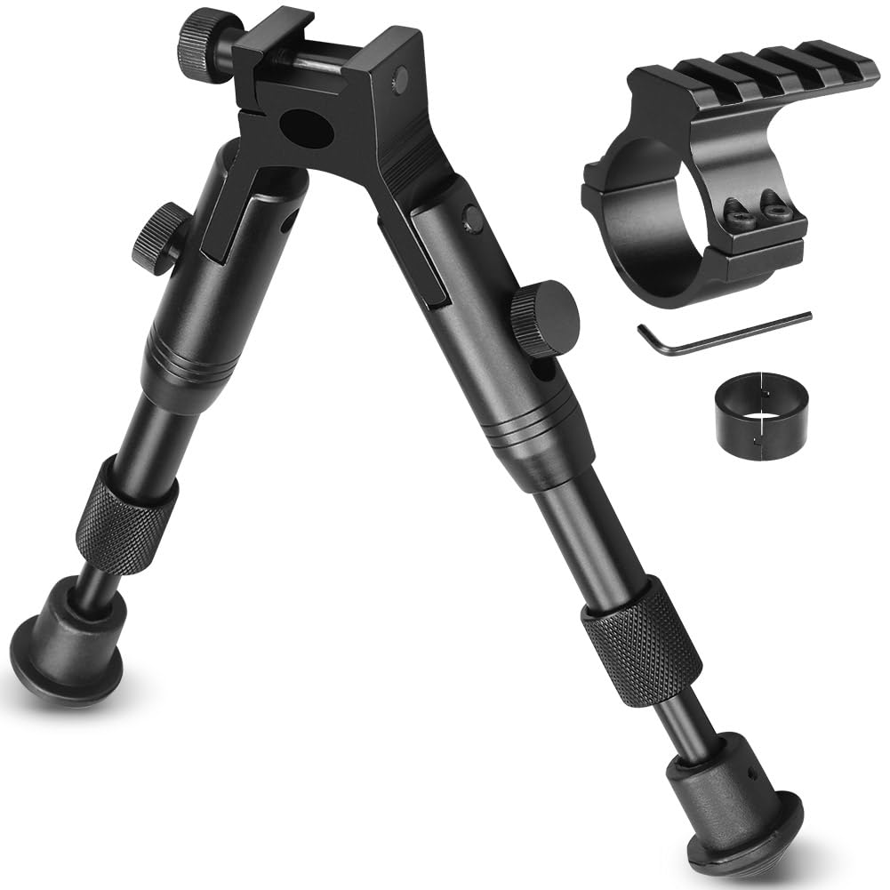 KEENZO Adjustable Tactical Bipod Mount, 6.3" to 6.9" Lightweight Spring Return Rail Mount Bipod for 20mm Picatinny Rail