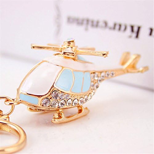 Cartoon Helicopter Chopper Keychain Charm Pendant Handbag Bag Keychain Key Ring (SkyBlue)