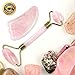Rose Quartz Roller & Gua Sha - Stunning Premium Quality Natural Stone Facial GuaSha and Face Massager Tools. Traditional Crystal Facial Scraping Tool and Rollers