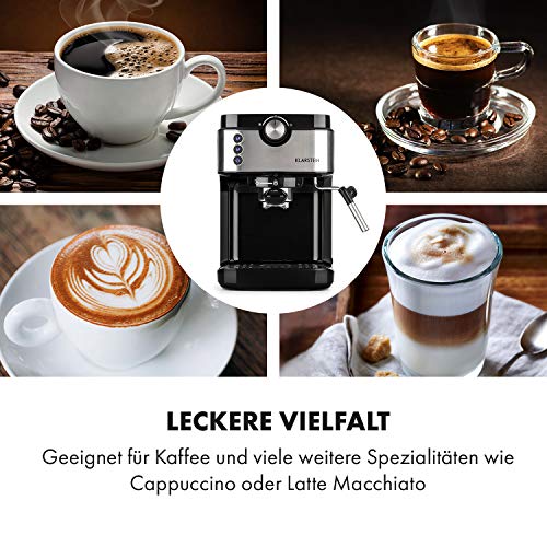 Klarstein 0,9 L Siebträgermaschine für 2 Tasse Kaffee, Mini Espressomaschine mit Milchschäumer, 20 Bar Siebträger… – Bild 6