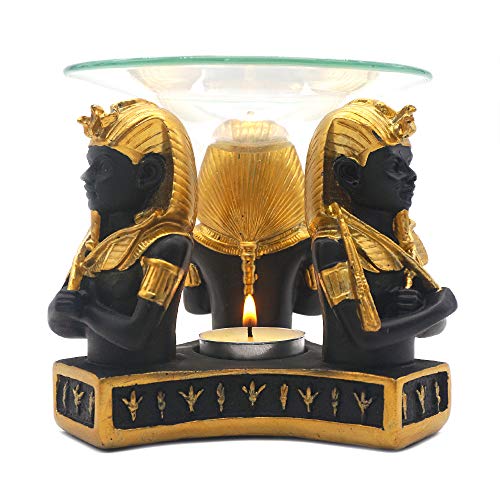 Egyptian Pharaoh King Tutankhamen Tea Light Candle Essential Oil Warmer Aroma Diffuser for Spa Yoga Meditation Home Decoration