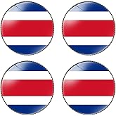 HSQCEZ 4 Pcs Costa Rica Flag Pin Round 1 Inch, Lapel Pins Souvenir Badge for Hat Clothes Backpack,Costa Ricans Flag Brooch Accessories Party Favors,Patriotic Pin Accessories for Men/Women