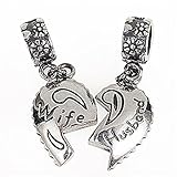 Lover Couple Husband Wife Anniversary Love Charm Bead Fits Pandora Charms