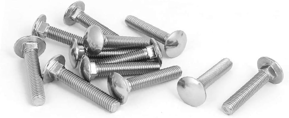 10 Stück 304 Edelstahl Vierkantschrauben | M5 M6 M8 16mm | Rostfrei & Langlebig
