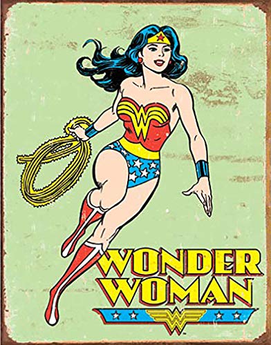 Shop72 Tin Sign DC Comic Wonder Woman Super Hero Metal Tin Sign Retro Vintage No Damage to Wall