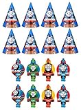 Thomas the Train Tank Engine ( Thomas & Friends ) Birthday Party Favors Pack Including Blowouts, and Party Cone Hats - 8 Guests