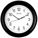 Adalene Wall Clocks Battery Operated Non Ticking 13 Inch Large Wall Clock Silent, Black Numbers, Quiet Analog Quartz Decorative Wall Clock For Kids Bedrooms, Living Room, Kitchen, Bathroom