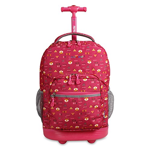 J World New York Sunrise Rolling Backpack Backpack, FOX
