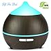 Essential Oil Diffuser, Mulcolor 250ml Wood Grain Aromatherapy Diffuser Ultrasonic Aroma Diffuser Cool Mist Humidifier with Low Water Auto Shut-off, 7 Color LED, Perfect for Father's Day Gift Home Spa