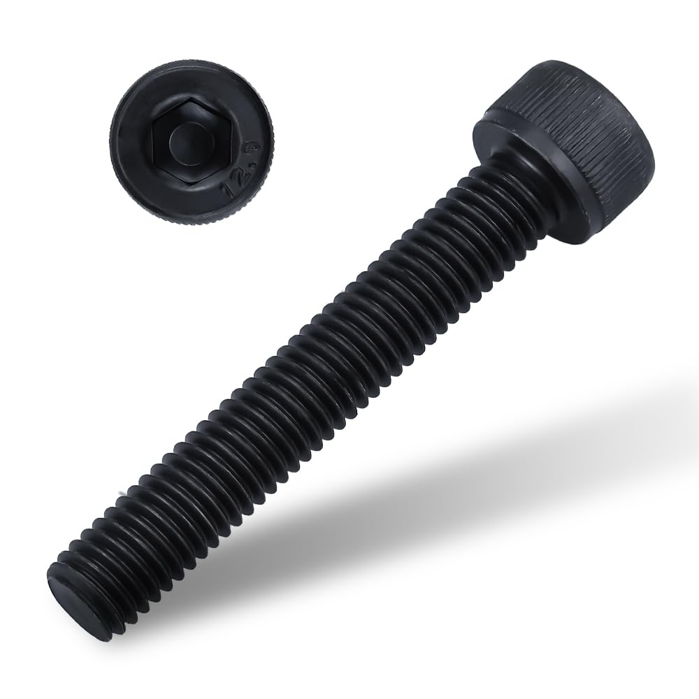 Photo 1 of (50 pcs) M4-0.7 x 50mm Socket Head Cap Screws, 12.9 Grade Alloy Steel, Black Oxide Finish, Full Thread, Coarse Thread, Allen Hex Drive