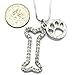 Soulbreezecollection Clear Bone Puppy Doggy Dog Bear Animal Pet Paws Necklace Pendant Charm