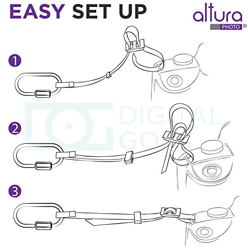 image for Camera Tether Safety Strap for DSLR Cameras by Altura Photo (2 Pack), 