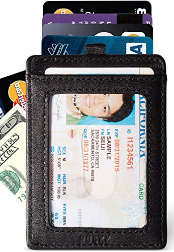 Slim Card Holder Men Wallet - Minimalist Leather Sleeve - HUSKK