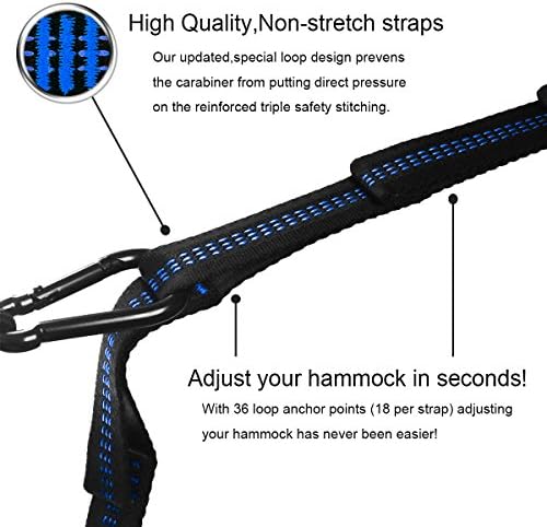 XSPOLVE Double Camping Hammock with Tree Straps Portable Parachute Nylon Hammock for Hiking Backpacking